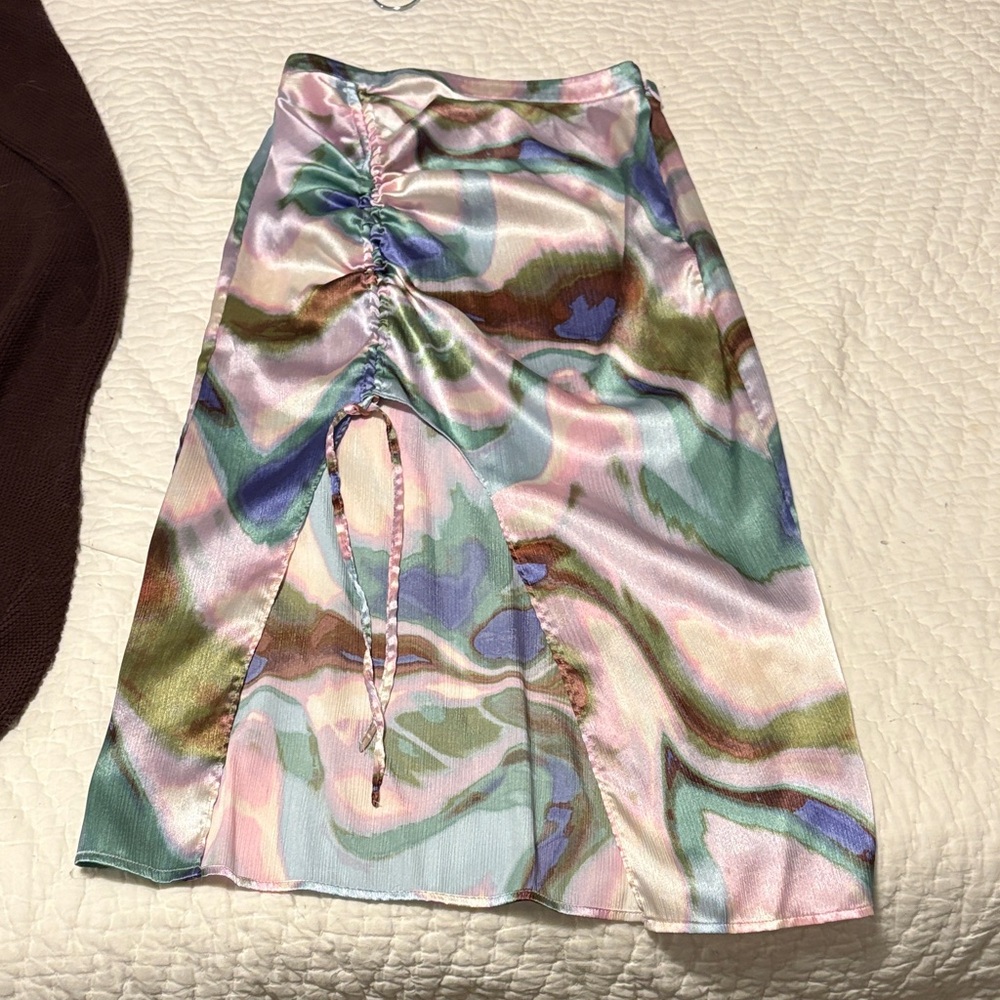 Future Collective Satin Midi Skirt
